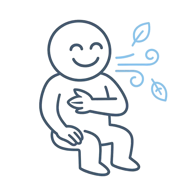 illustration af figur som har lettere ved at trække vejret fordi modene vinduer har givet bedre indeklima