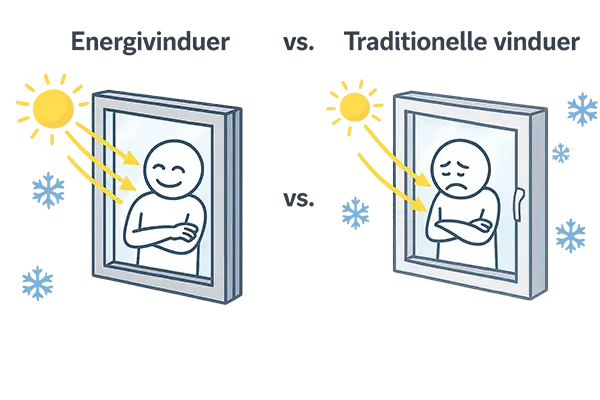 Energivinduer vs. traditionelle vinduer